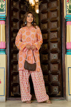 Blush Pink & Orange Farsi Suit Set