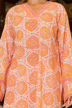 Blush Pink & Orange Farsi Suit Set
