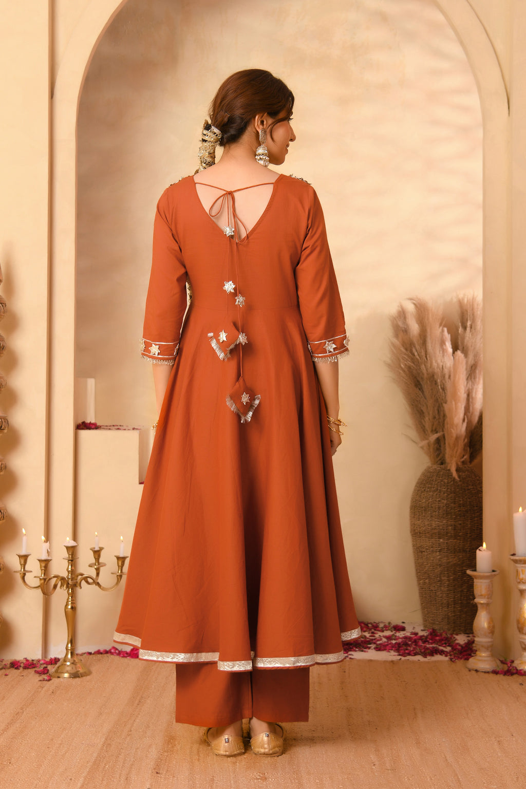 Rust Anarkali Suit Set