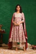 Cream Anarkali Suit Set