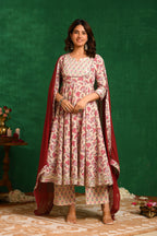 Cream Anarkali Suit Set