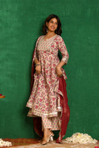 Cream Anarkali Suit Set