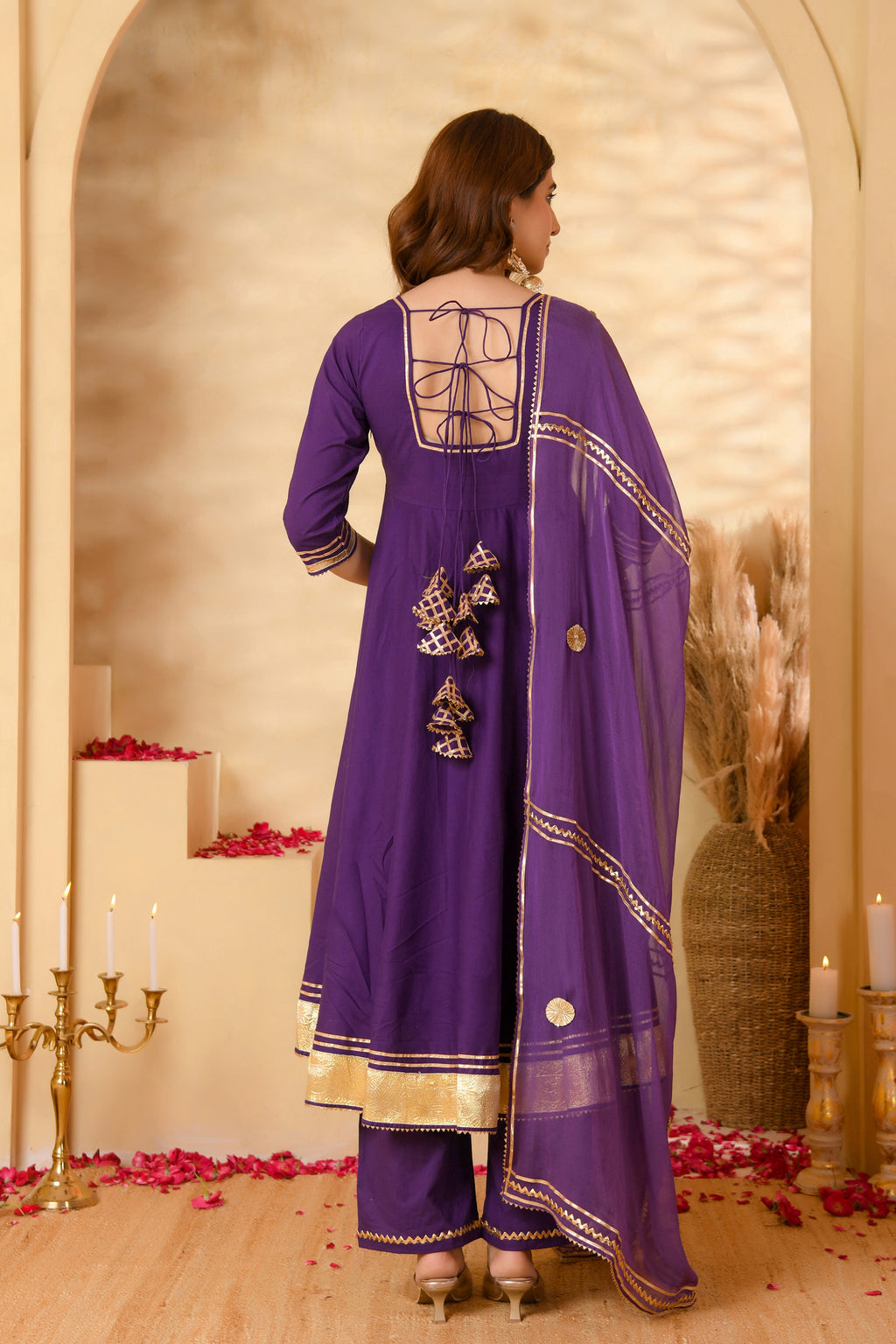 Purple Anarkali Suit Set