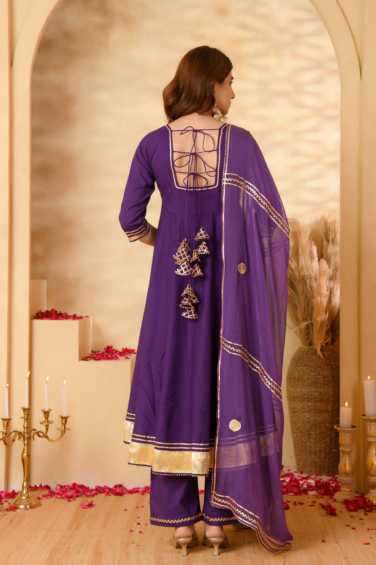 Purple Anarkali Suit Set