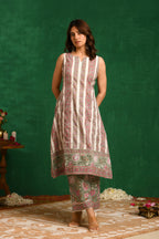 Green A-line Kurta Set