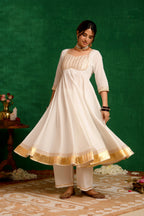 White Anarkali Suit Set