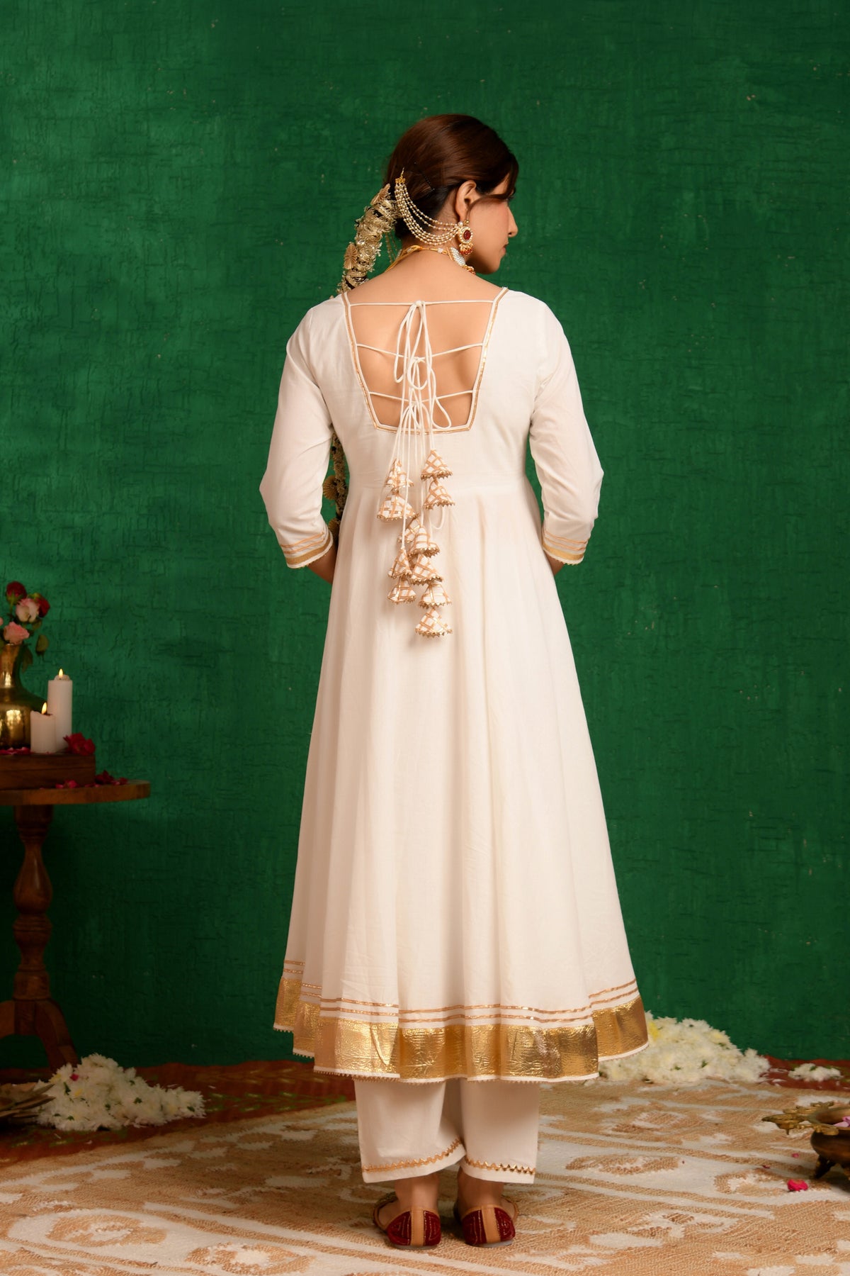 White Anarkali Suit Set