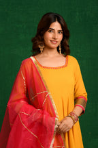 Mustard Yellow Anarkali Suit Set