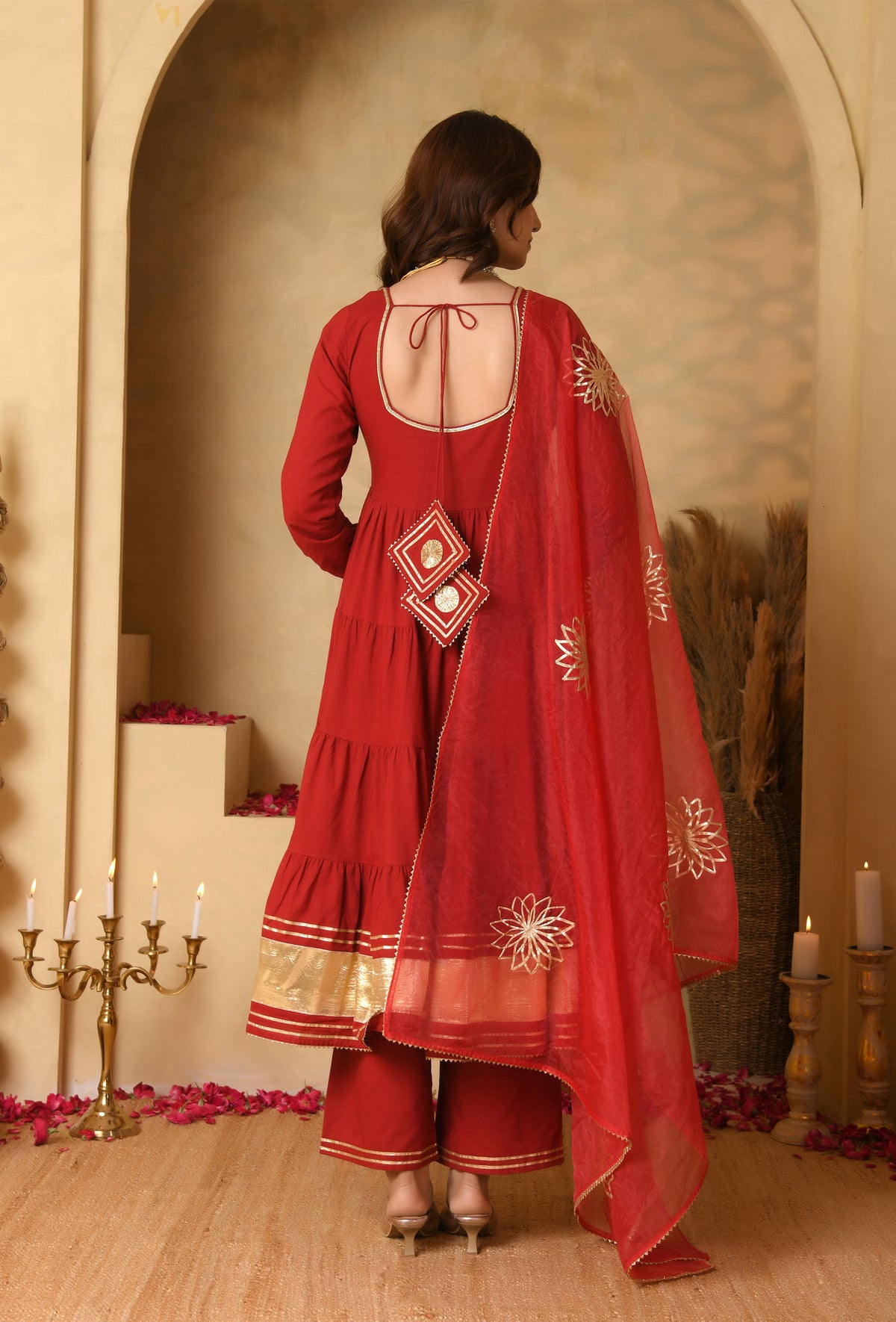 Maroon Anarkali Suit Set
