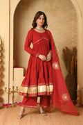 Maroon Anarkali Suit Set