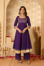 Purple Anarkali Suit Set