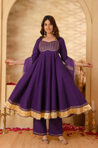 Purple Anarkali Suit Set