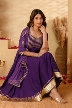 Purple Anarkali Suit Set
