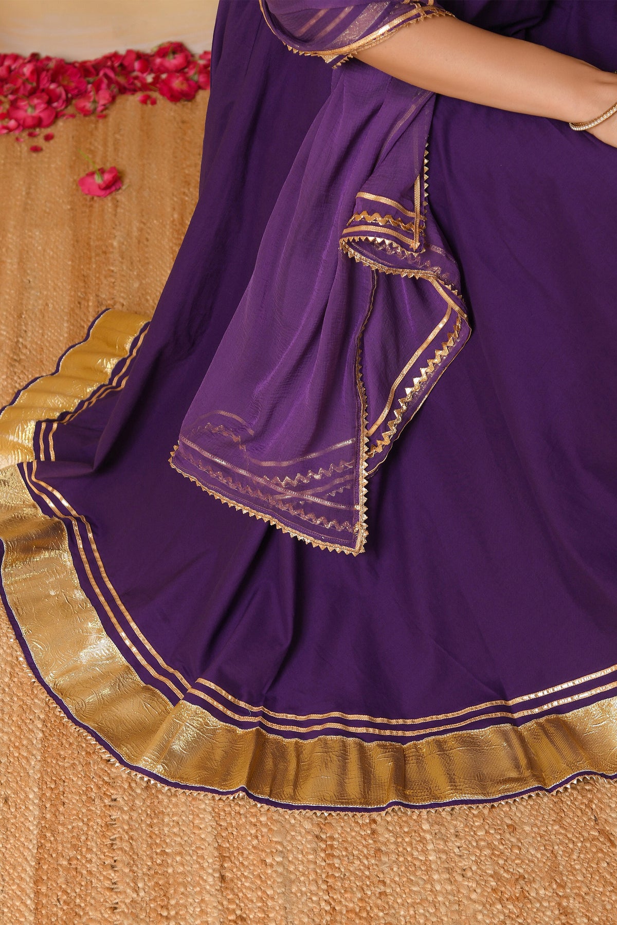 Purple Anarkali Suit Set
