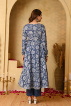 Blue Anarkali Suit Set