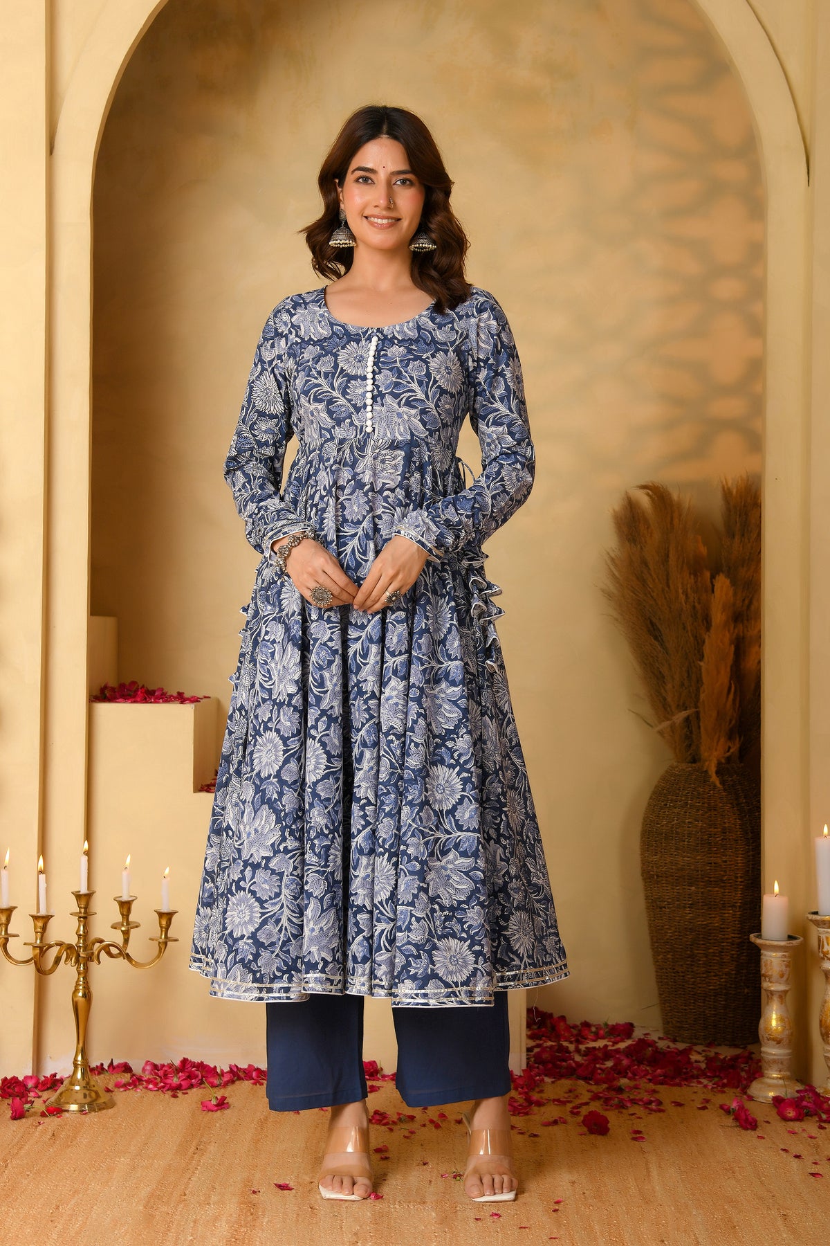 Blue Anarkali Suit Set