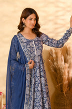 Blue Anarkali Suit Set