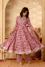 Dusty Rose Pink Anarkali Suit Set