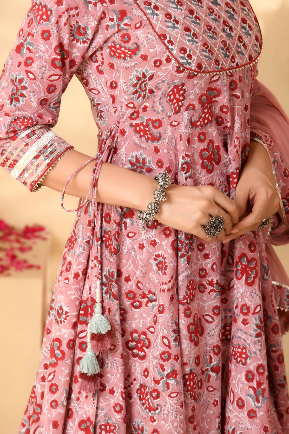 Dusty Rose Pink Anarkali Suit Set
