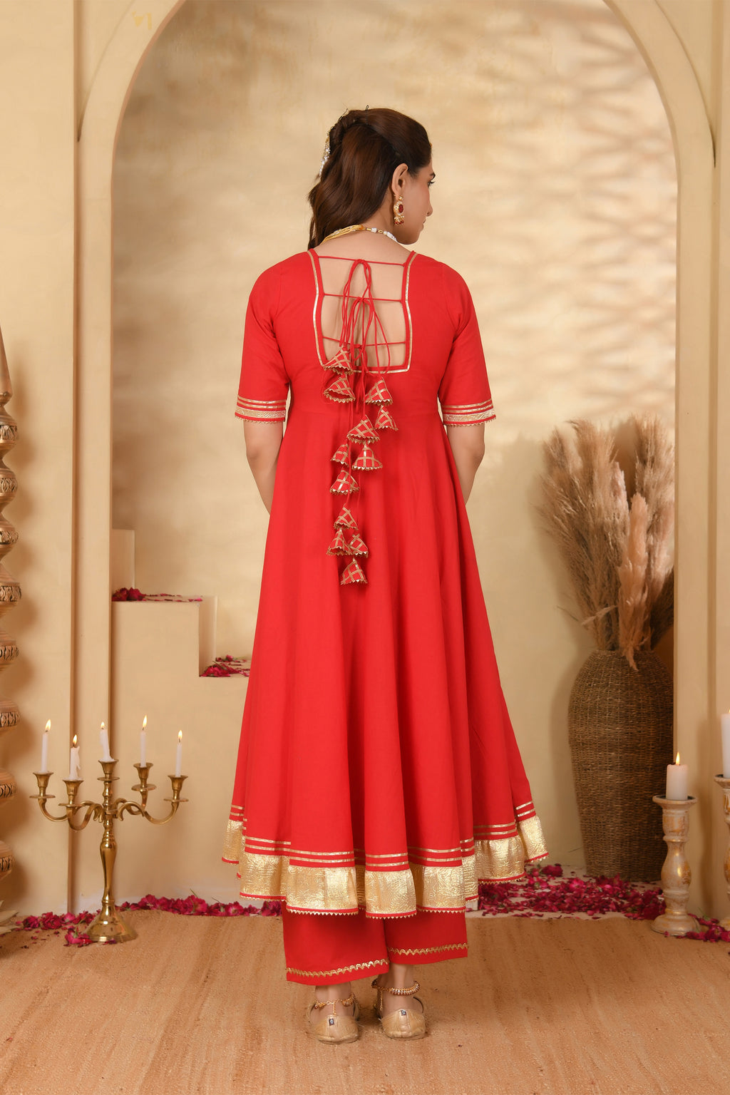 Red Anarkali Suit Set