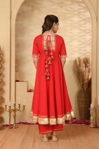 Red Anarkali Suit Set