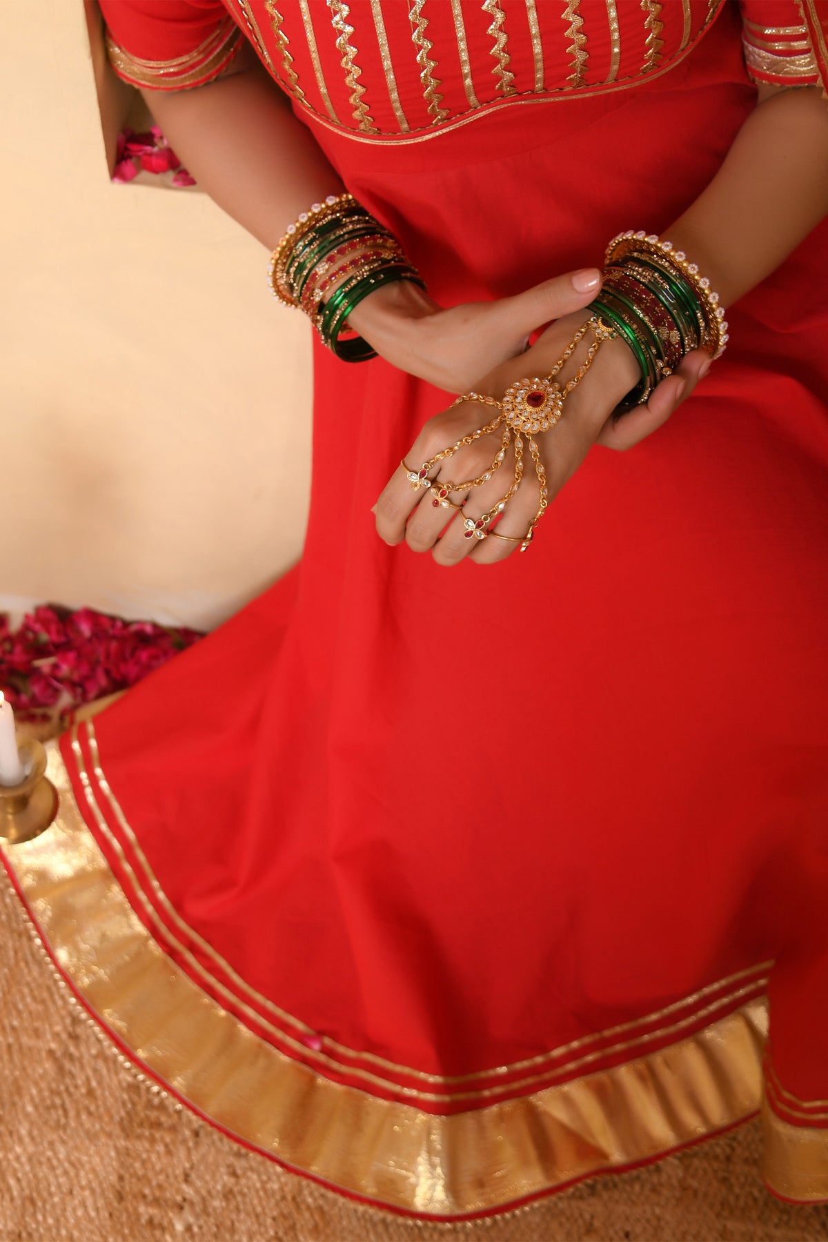 Red Anarkali Suit Set