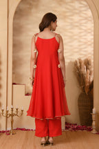 Red Anarkali Suit Set
