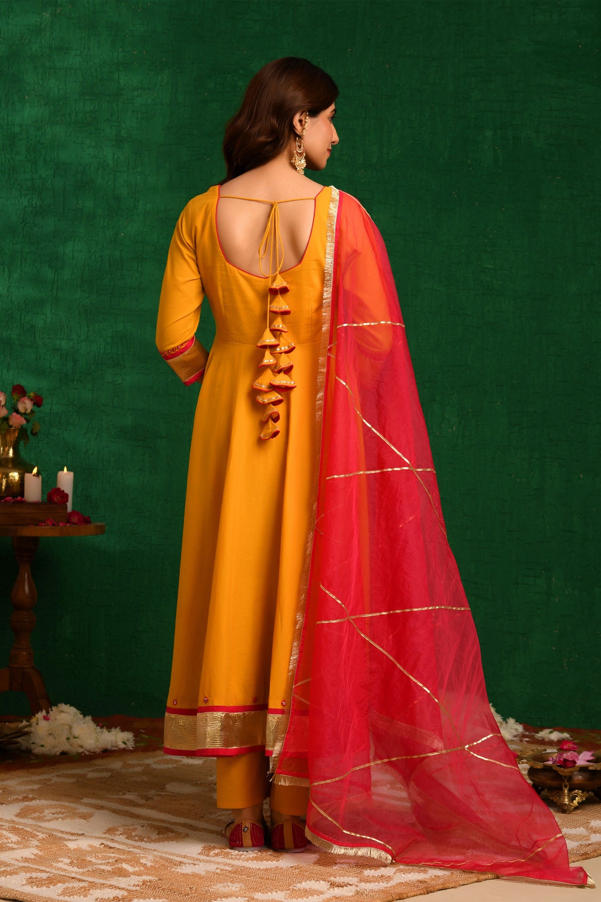 Mustard Yellow Anarkali Suit Set