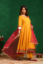 Mustard Yellow Anarkali Suit Set