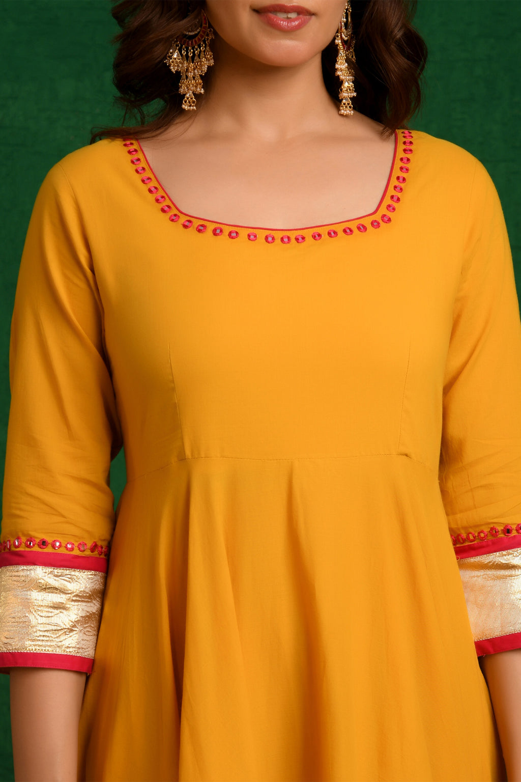 Mustard Yellow Anarkali Suit Set