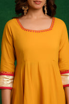 Mustard Yellow Anarkali Suit Set