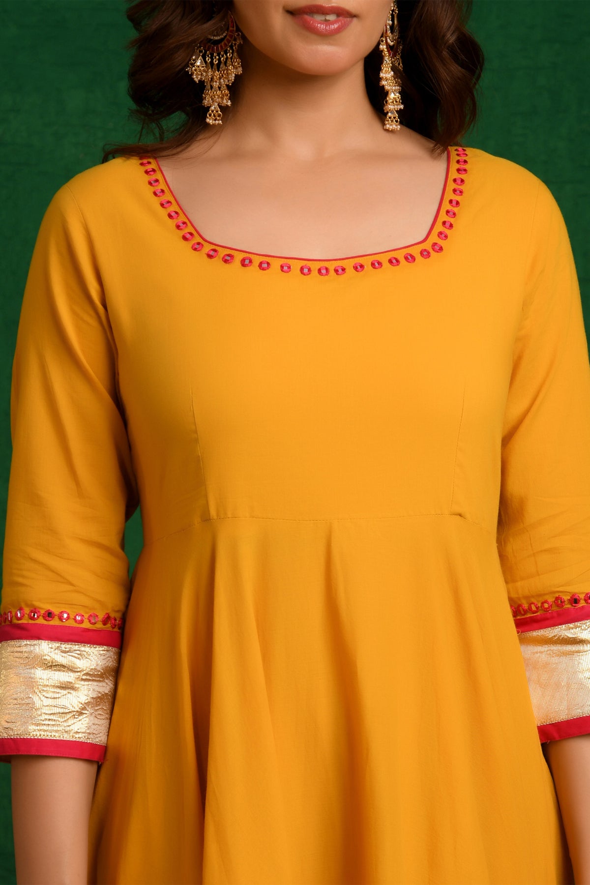 Mustard Yellow Anarkali Suit Set