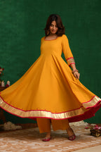Mustard Yellow Anarkali Suit Set