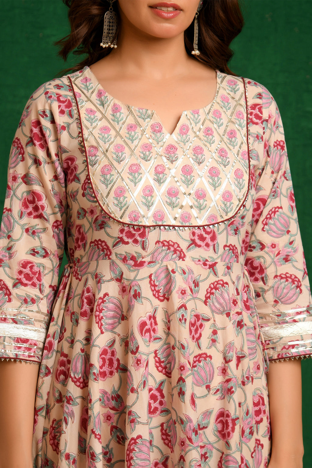 Cream Anarkali Suit Set