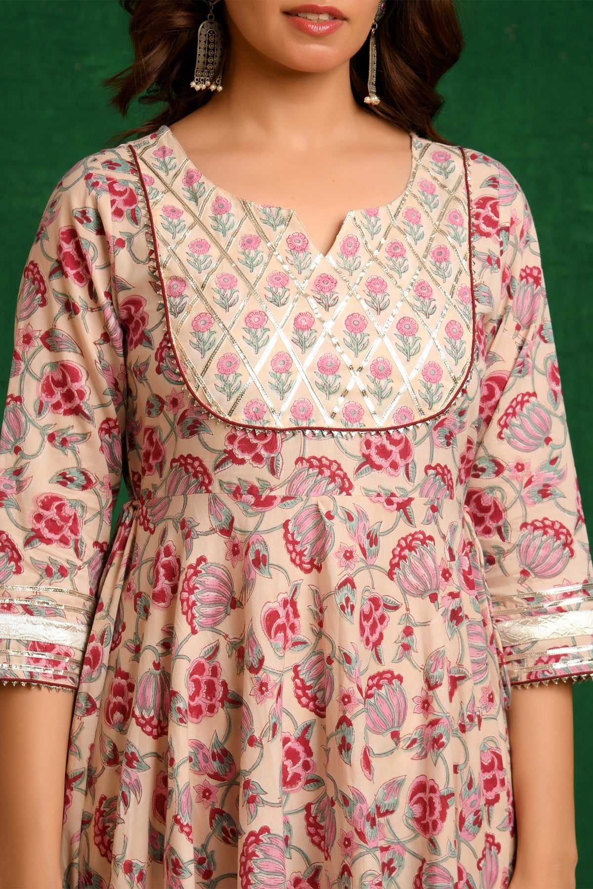 Cream Anarkali Suit Set