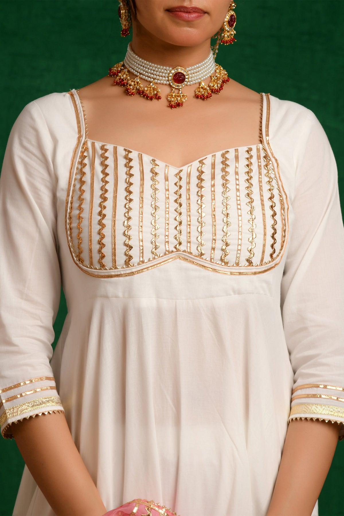 White Anarkali Suit Set