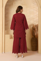 Wine Kurta Set
