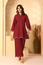 Wine Kurta Set